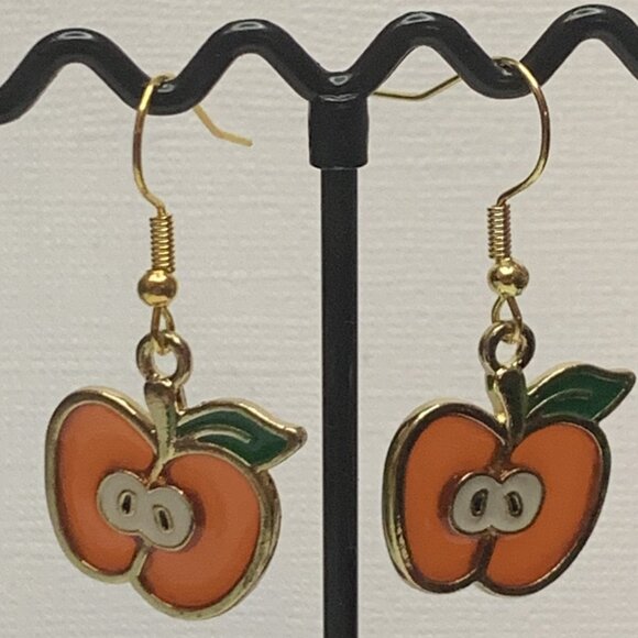 Apple Earring, Teacher Earring, Fruit Earring, Food Earring, Educator Earring - Picture 1 of 5